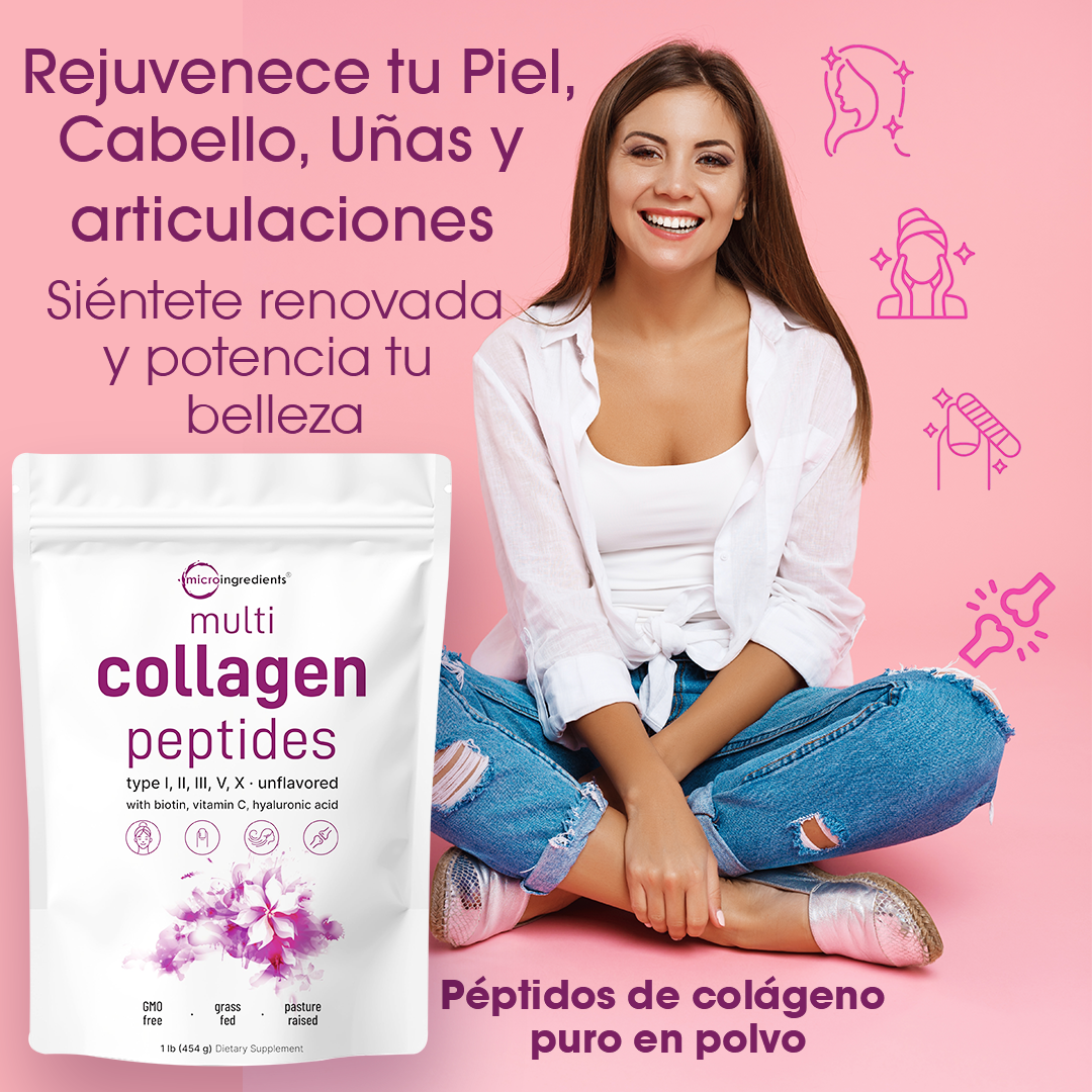 COLÁGENO Multi Collagen Peptides . Mejora tu piel, cabello, uñas y articulaciones  1- Libra